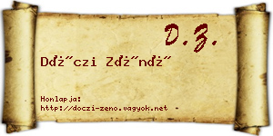 Dóczi Zénó névjegykártya